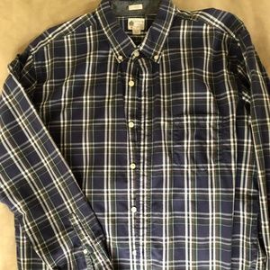J.CREW Men's Size XL Blue Plaid Long Sleeve Button
